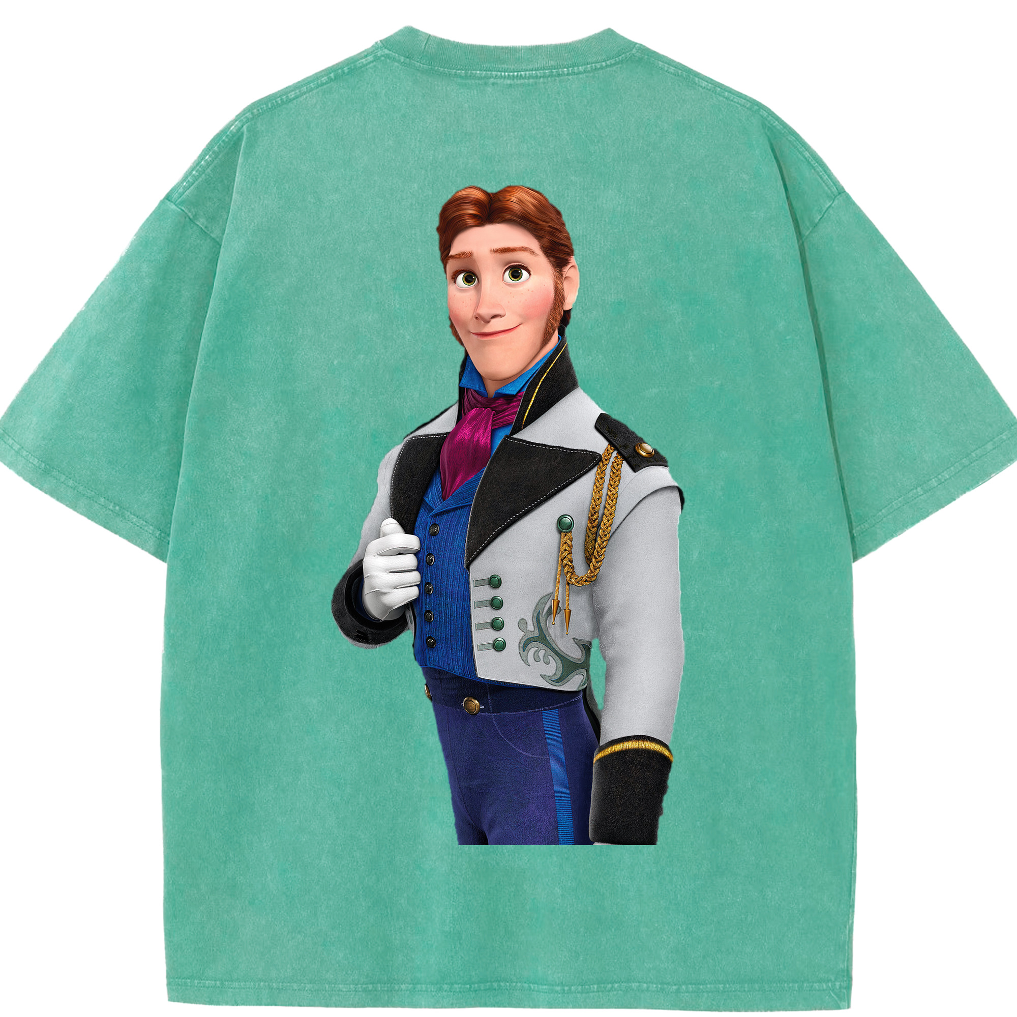 （画像用） アナと雪の女王 アンナ エルサ Frozen Anna Elsa 綿100% ヴィンテージ風 半袖Tシャツ（背面プリント）